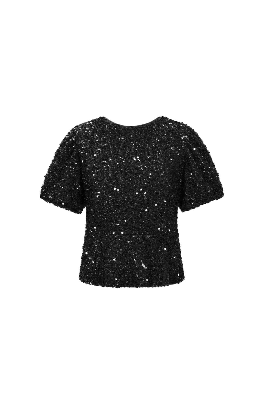 Hayden – Shimmered Puff-Sleeve Party Top