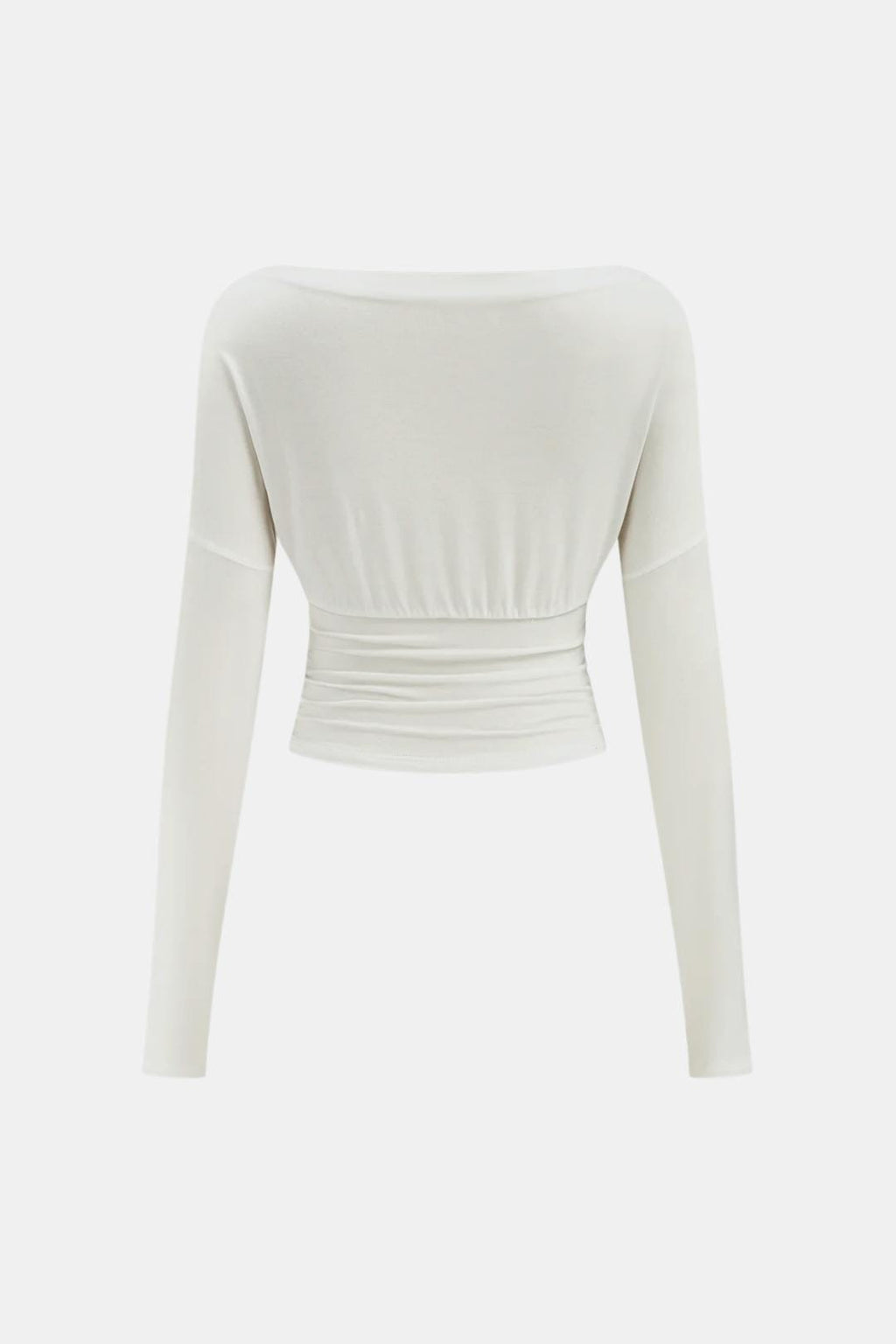 Callia – Ruched Waist Semi-Sheer Long Sleeve Top