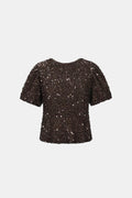 Hayden – Shimmered Puff-Sleeve Party Top