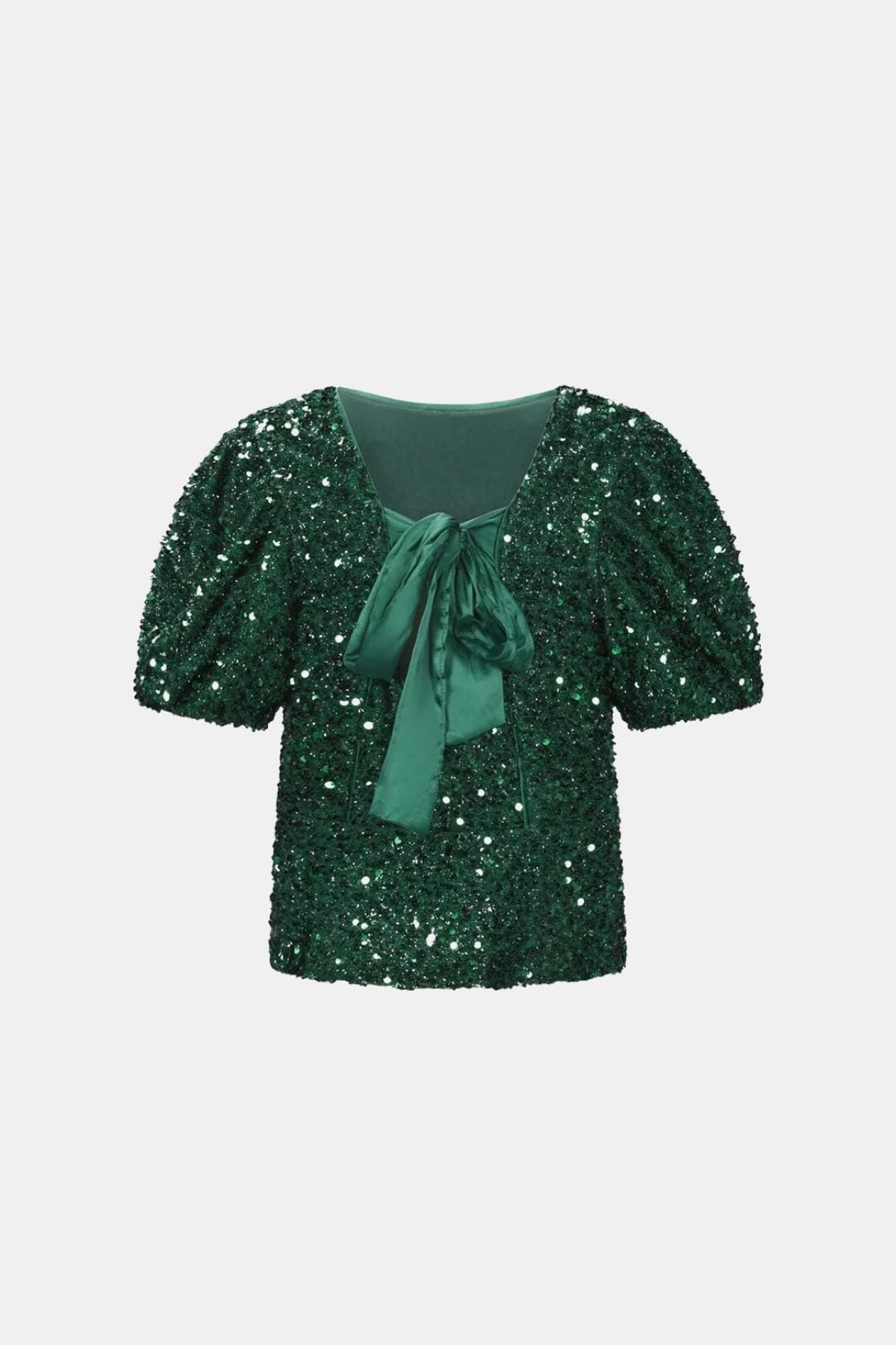 Hayden – Shimmered Puff-Sleeve Party Top