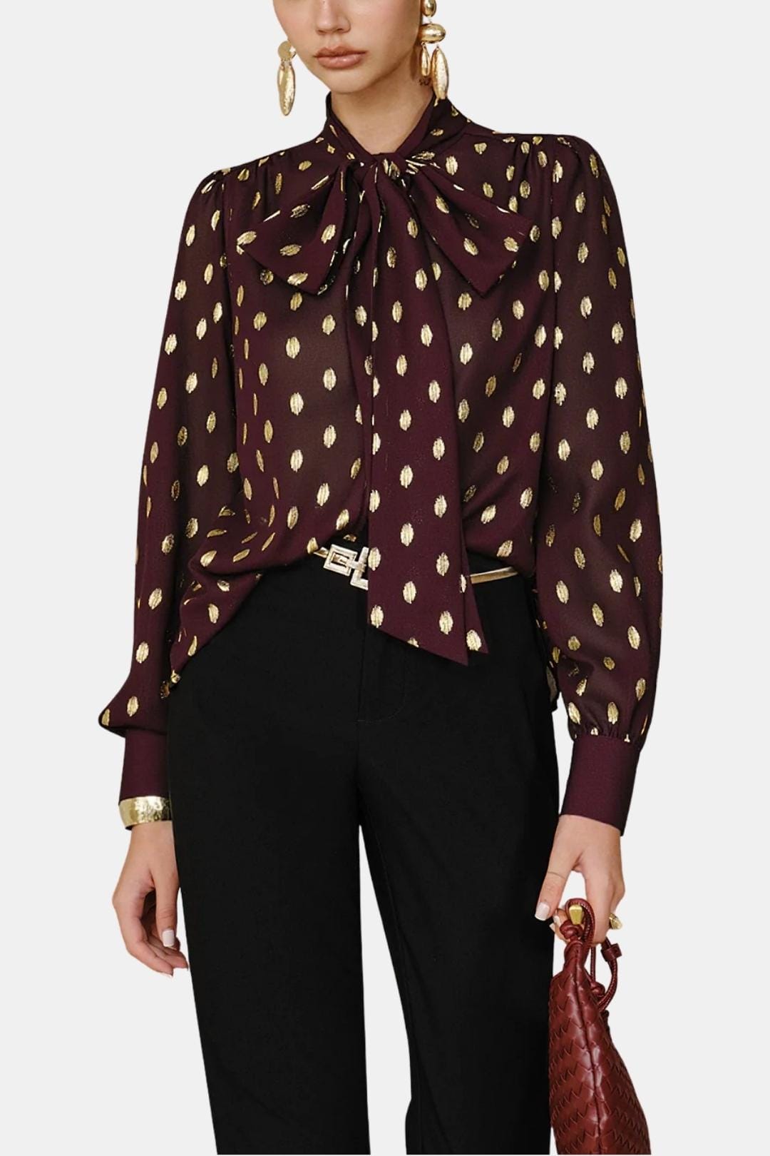 Ismera – Polka Dot Bow Neck Blouse