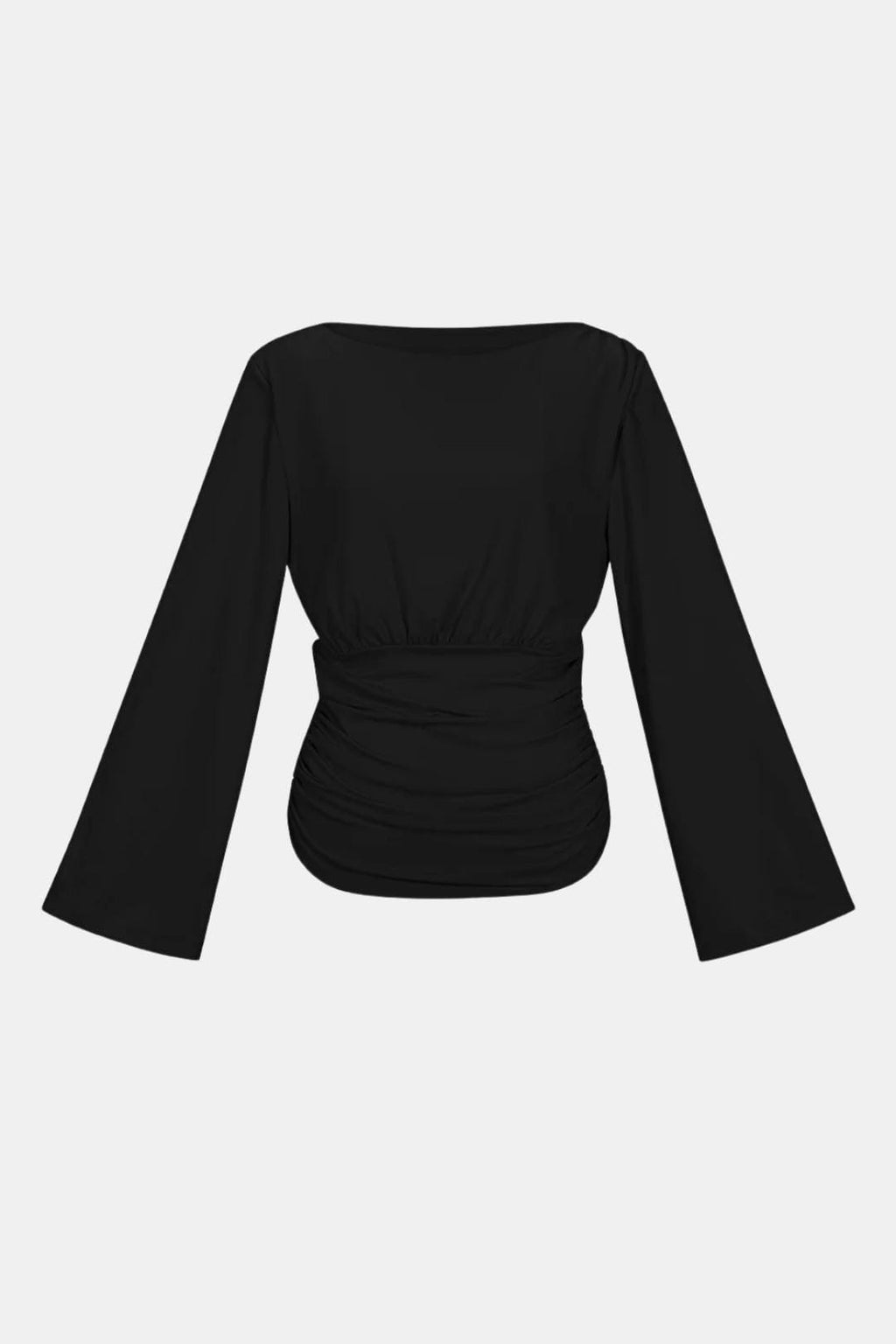 Lorelai – Flared-Sleeve Ruched Waist Top