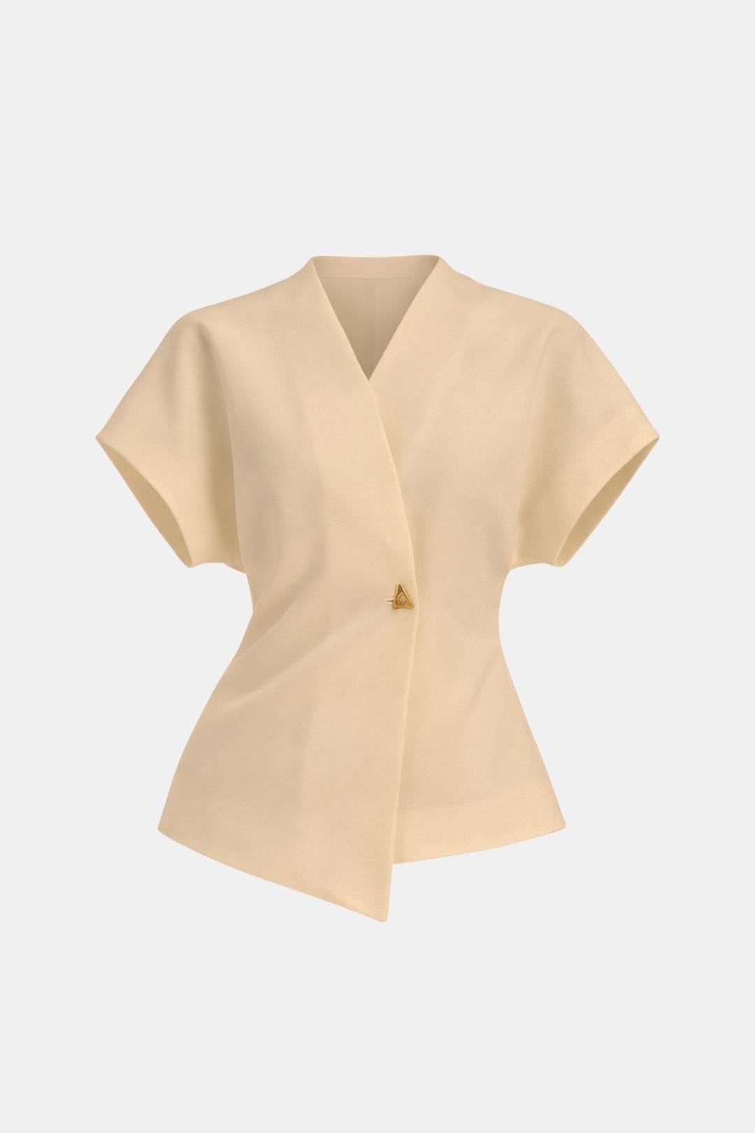 Lucena – Structured V-Neck Button Blouse