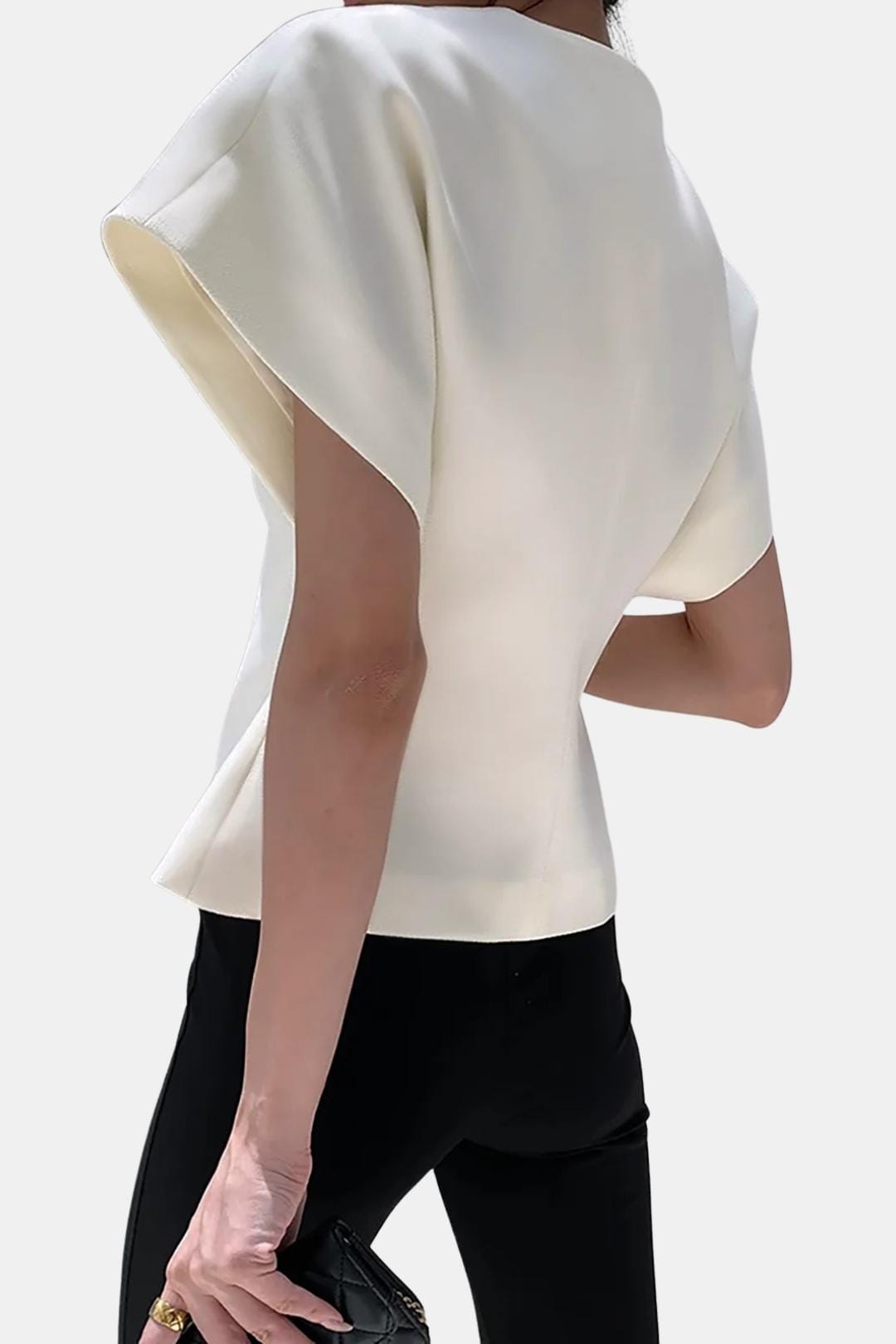 Lucena – Structured V-Neck Button Blouse