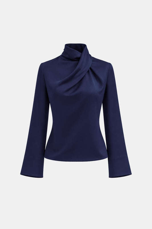 Ravella – Draped High Neck Blouse