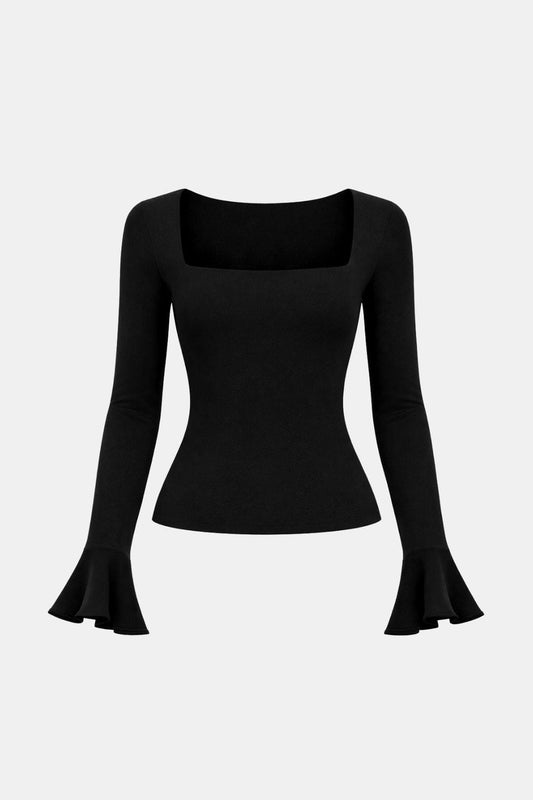Thalassa – Square Neck Slit Flare Sleeve Tee