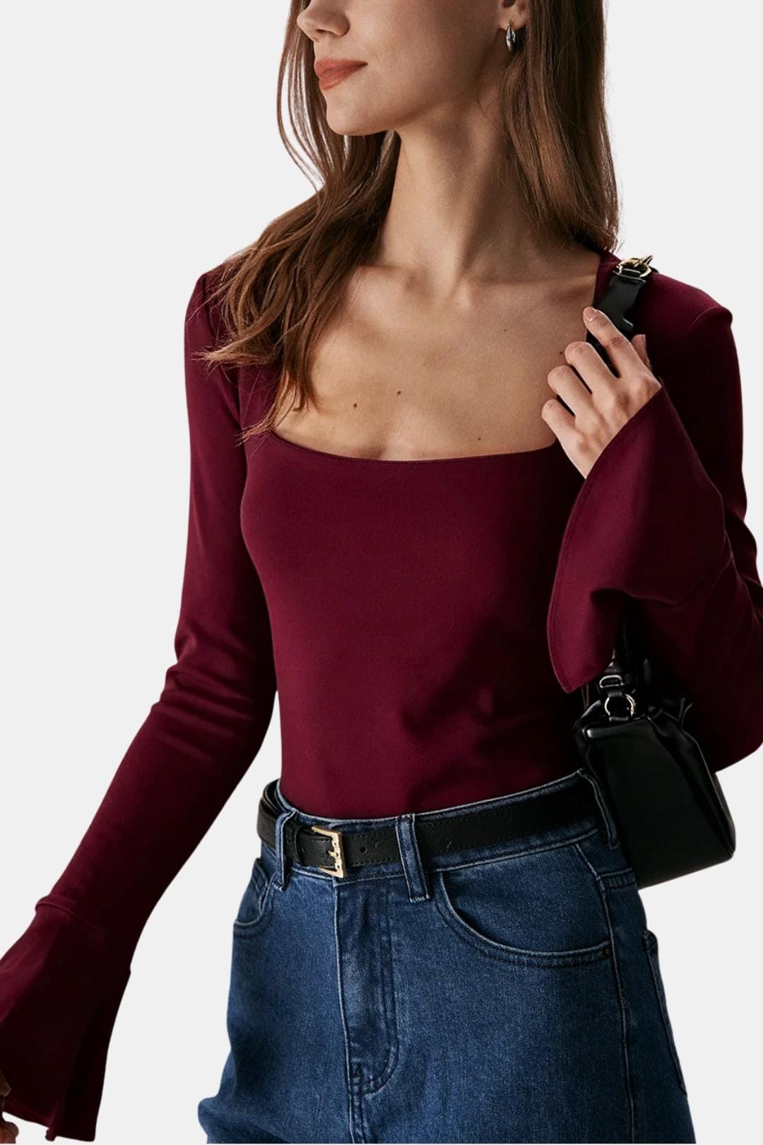 Thalassa – Square Neck Slit Flare Sleeve Tee