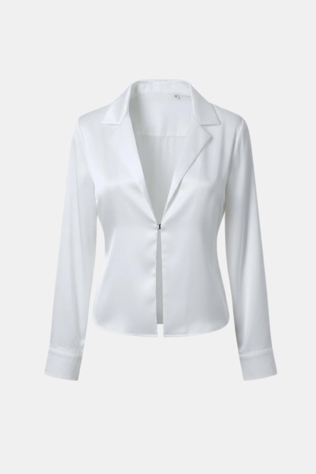 Valetta – Satin Tie-Back Oversized Shirt in White