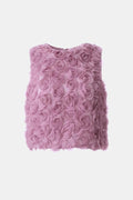Yulie – Textured Rose Floral Blouse in Purple